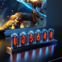 Zegar RGB Nixie Tube z podświetleniem LED, kolorowy ekran IPS, DIY, analogowe i cyfrowe lampki nocne, dekoracja biurka do gier, pomysł na prezent do domu.