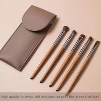 5pcs Horse Hair Eyeshadow Makeup Brushes Set with Bag Eyebrow Eye Shadow Blending Brushes Make up Brush Animal Hair Makeup Tools