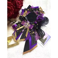 luxury purple badge holder,ita bag ribbon decoration,Appreciation Rosette,long streamers Badge Rosette
