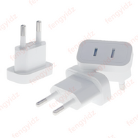 1-5PCS 4.0/4.8mm Power Plug Adapter US To EU Euro Europe Plug Power Plug Converter Travel Adapter Power Converter Outlet