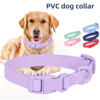 New Macaron Colored PVC Dog Collar Waterproof Dirt Resistant Easy To Clean Pet Collar Adjustable Neck Collar Pet Dog Collar