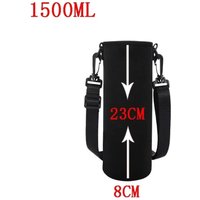 Portable 750ML/1000ML/1500ML Water Bottle Holder Adjustable Strap Neoprene Bottle Bag Black Water Bottle Sleeve