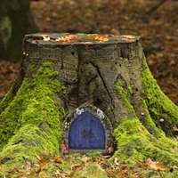 Miniature Fairy Door Wooden Fairy Door Sculpture Creative Elf Door Ornament Indoor Outdoor Decoration