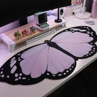 Lilac Butterfly Deskmat 90x40cm Keyboard Kawaii Accessories Laptop Desk Mat Mouse Pads Gaming Pc Rug Carpet Desk Protector