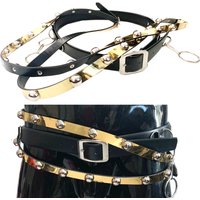 Black & Golden BAD Belt Sliver Rivet in Michael Jackson Punk Rock Style