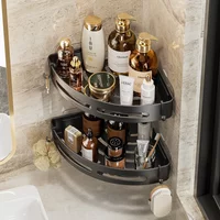 1pcs Plastic Bathroom Storage Rack Shampoo Holder Adhensive Shower Caddy Shelves Storage No Drill Shelf Corner Towel Shelves