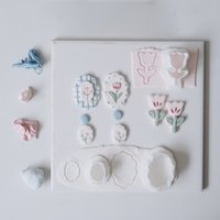 1PC Tulip Earring Making Embossing Tools Retro Lace Frame Polymer Clay Cutter DIY Jewelry Necklaces Pendant Cutting Die Molds