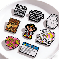 Funny Quotes Enamel Pin Cartoon Figure Badges on Backpack Women's Brooches Hat Lapel Pins Cosplay Accessories Toys Gifts