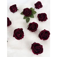 Artificial Flowers Velvet Roses 50 PCS Real Look Roses Bouquet Flowers for DIY Wedding Party Baby Shower Home Decoration