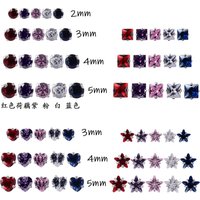 10Pcs 2-5mm Star Zirconia Replacement Piercing Ball Outernal Threaded Lip Eyebrow Ball 16G/14 Gauge Piercing Ball Jewelry