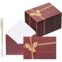 50Pcs Mini Envelopes 4x3/7x3 Card V Flap Small Business Card Envelopes with Gold Ink Pen for Office Wedding Invitations Party