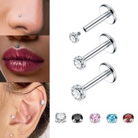3pcs/Set CZ Nose Rings Studs Hypoallergenic 16G Cartilage Rook Tragus Conch Daith Helix Earrings Lip Rings Piercing Jewelry