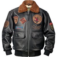 Black Winter Pilot Leather Jacket Men Military Style Europe Size Genuine Natural Thick Cowhide G1 Flight Leather Coat