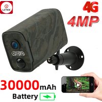 LCLCTEK 4MP 4G SIM Card Mobile App Trail Hunting Battery Powered Camera PIR Detection Outdoor IP66 Wireless Security CCTV Camera