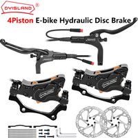 DYISLAND 4-Kolben LD4X-300 E-Bike Hydraulische Scheibenbremsen-Set 2-Pin 3-Pin Power-Off Elektrofahrrad-Bremse mit 180mm 2,3mm Bremsscheiben