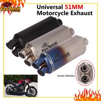 Universal Motorcycle 51mm Exhaust Pipe Escape Systems Muffler 2 Holes DB Killer For 800MT MT09 450SR XL750 ER6N NC700 FZ8 Z400