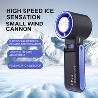 For the new high-speed handheld fan cooling semiconductor ice pack fan 100 speed turbo charging fan handheld