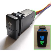 1Pcs Dual Buttons Car Fog Light Switch For Toyota FJ/Land Cruiser Prado 4Runner Tacoma Blue Green Indicator LED 12V