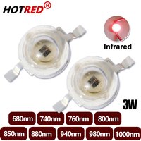 5-10pcs 1W 3W High Power LED IR 730nm 760nm 810nm 850nm 880nm 940nm 980nm 1050nm Diode Light Lamp for Night Vision CCTV Camera