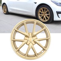 18 Inch Golden Hubcap High Performance Wheel Cap Automobile Hubcap Full Rim Cover Accessories for Model 3 2017-2023