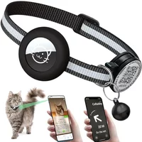 GPS Tracker Cat Collar with QR ID Tag & AirTag Case, 2 IN 1 Protection Anti-Lost Reflective Kitten Collar for Cats gatos