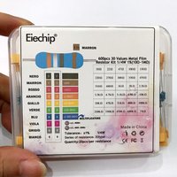 600pcs/lot 1/4W 0.25W Resistor Pack Assorted Box Diy Metal Film Resistors Kit 30Values* 20pcs (10 Ohms~1M Ohm) Resistance