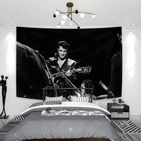 Elvis Presley Rock 'n' Roll King Tapestry - Bohemian Hippie Style Wall Hanging, Music Icon Home Decor Flat Print