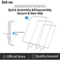 Selens Removable Stainless Steel Flag Panel Frame Reflector Diffuser Kit for C-Stand Photography Video Studio Live Accessory