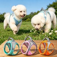 Small Medium Dog Cat Reflective Harness Vest Leash Set Breathable Adjustable Outdoor Walking Accessory