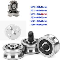 5set/Lot SG10 SG15 SG20 SG25 SG66+M4 M5 M6 M8 Screw Bolts Bearing Steel U Groove Pulley Ball Bearings Track Guide Roller Bearing