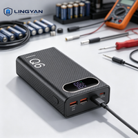 No-Solder PD100W Fast Charging Empty Case for 6pcs 21700 Flat Top Cells, Q6 DIY Power Bank Kit With Digital Power Screen