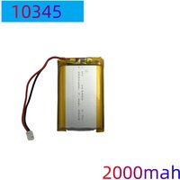 3.7V 103450 2000mAh Lithium Rechargeable Battery Polymer jst PH 2.0mm 2pin plug for Camera GPS navigator MP5 Bluetooth Headset
