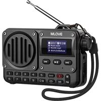 MLOVE BV800 Super-tragbarer Bluetooth-Lautsprecher mit FM-Radio, LCD-Bildschirm, Antenne, AUX-Eingang, USB-Stick, TF-Karte, MP3-Player