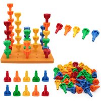 Children Stacking Blocks Montessori Toys Early Education Large Particle Nails Building Blocks Parish Board Game Educational Toys