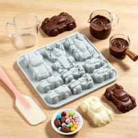 Silicone Car Mold Easy Release 9-cavity Non-stick Miniature Car Mold Car Themed Chocolate Mold Ice Cube Tray DIY Baking Tool
