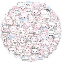 64PCS Rain Mist Kitten Game Stickers DIY Luggage Skateboard Notebook Gift Decoration Waterproof Stickers