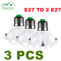 3/PCS LED base bulb socket 2-in-1 dual E27 LED base bulb socket E27 to 2-E27 shunt adapter socket E27 socket for lighting