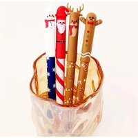 4 Christmas Erasable Pens / Fast-drying Erasable / Mistakes Can Be Erased /Smooth Writing / Suitable for Students' Exam Practice