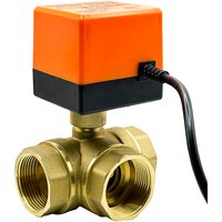 1/2" 3/4" 1" 1-1/4" 1-1/2" 3 Way Motorized Ball Valve 3-Wire 2 Control T/L Type Brass Electric Ball Valve