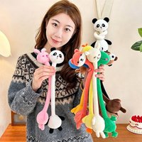 Adjustable Long Neck Animal Plush Soft Bag Charm Pendant Gift Backpack Decoration Cute Funny Stuffed Toy for Women Girls Plushie