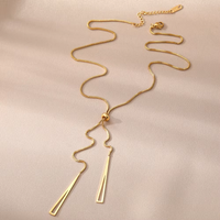 LUXUSTEEL Triangle Pendant Square Box Chain For Women Girl Stainless Steel Female Necklace Chain Jewelry Party Birthday Gift