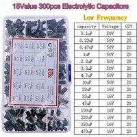 300pcs 15 types 16V 50V 0.1uf-470uF Electrolytic capacitor Combination Assorted kit set