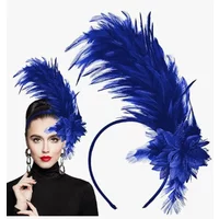 NEW Women's 1920s Feather Fascinator Headband, Fascinators Hat for Women Tea Party Flower Headpiece Gatsby Derby Hat