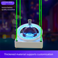 LED Luminous Bar Seat with Laser Charging Function Whiskey Wine Champagne Display Rack Creative Wine Bottle Holder for Bar