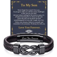 Gifts For Men Knot Bracelet Christmas Gift Birthday Gift for Dad Man Son Husband Leather Bracelet Valentine's Day Birthday Gifts