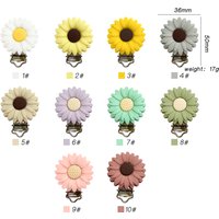 3pcs Silicone Sunflower Pacifier Clip Holder Soother Shape Infant Dummy Clips For Baby Clasps Holders Accessories