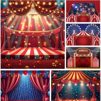 Circus Celebration Backdrops Vibrant Themes for Newborn Baby Birthday Custom Photography Carnival Photocall Studio Decor
