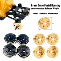RCGOFOLLOW 2/4pcs Brass Portal Axle Counterweight Balance Weight for FMS 1/24 POWER WAGON FCX24 FCX18 RC Crawler Buggy Car Parts