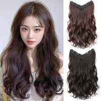 Natural Synthetic V-shaped Wavy Hair Extension Piece Surrounds The Wig Piece Sandwiched The Woman's Hair Curly Hair Accessories