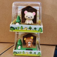 Hot Rilakkuma Solar Powered Shaking Head Figurine With Forest House Car Dashboard Ornament Ideal Gift For Kids Animal Lovers
